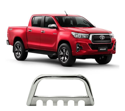 Para-choque De Impulsão Hilux 19 A 2020 Cromado Com Chapa