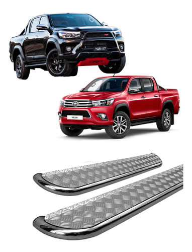 Estribo Hilux 2016 A 2020 Chapa De Aço Cromado C/d