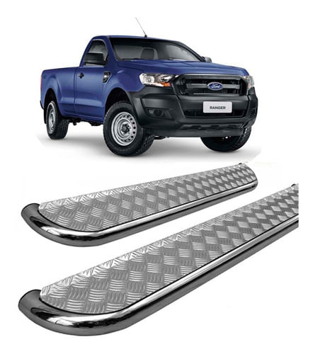 Estribo Ranger 2013 A 2020 Chapa Aço Cromado C/s