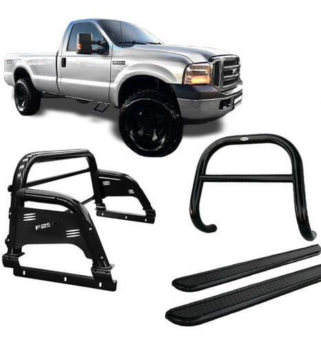Kit Quebra Mato Estribo Ch Sant Antonio H3 F250 C/simp Preto