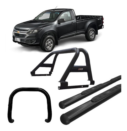 Kit Quebra Mato Santo Anth3 Estribo Oval S10 12/20 Cs Preto
