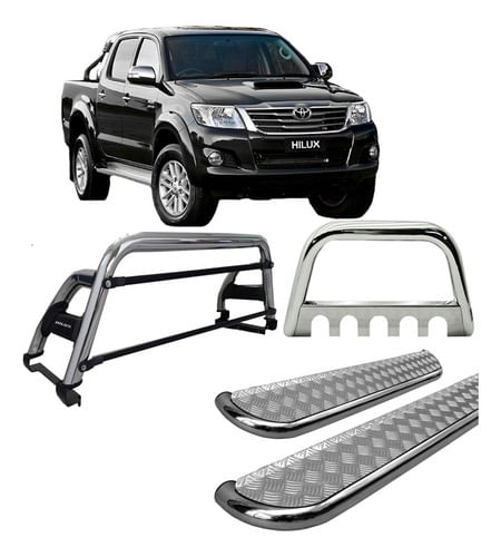 Kit Quebra Mato Ch Estribo Sant Antonio H2 Hilux 05/15 Cromo
