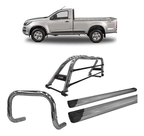 Kit Quebra Mato Santo Ant D Estribo Plat S10 12/20 Cs Cromo