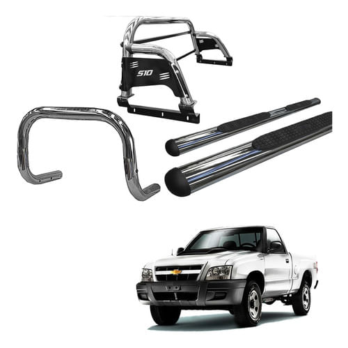 Kit Quebra Mato Santo Ant H3 Estribo Oval S10 94/2011 Cromo