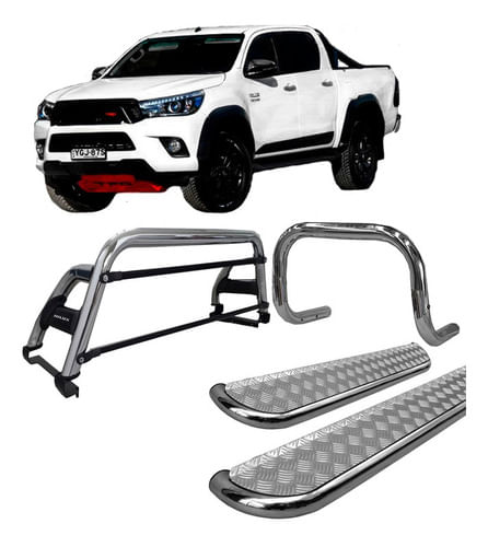 Kit Quebra Mato+estribo Ch+sant Antonio H2 Hilux 16/20 Cromo