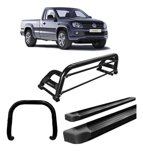Kit Quebra Mato Estribo Plataf Santo Ant H2 Amarok Cs Pretoa