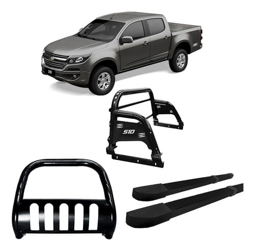 Kit Quebra Mato Santo An H3 Estr Quadr S10 12/2020 C/d Preto