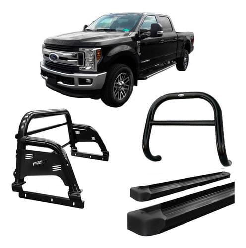 Kit Quebra Mato Estribo Pl Sant Antonio H3 F250 C/dupl Preto