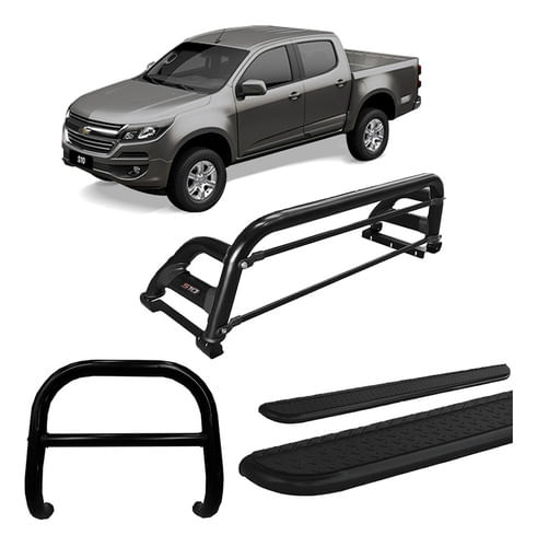 Kit Quebra Mato Estr Chapa Santo Ant S10 12/20 Preto C/d