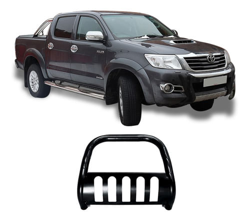 Para-choque De Impulsão Hilux 05 A 2015 Preto Com Chapa
