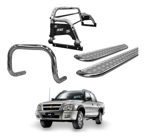 Kit Quebra Mato Sant Ant Estr Chapa S10 94/2011 Cromo C/d