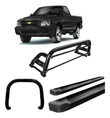 Kit Quebra Mato Santo Ant H2 Estribo Pl S10 94/2011 Preto Cs