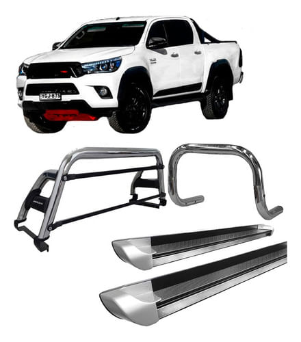 Kit Quebra Mato+estribo Pe+sant Antonio H2 Hilux 16/20 Cromo
