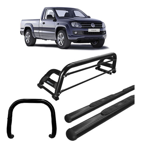 Kit Quebra Mato+estribo Oval+santo Anth2/amarok Cs Preto