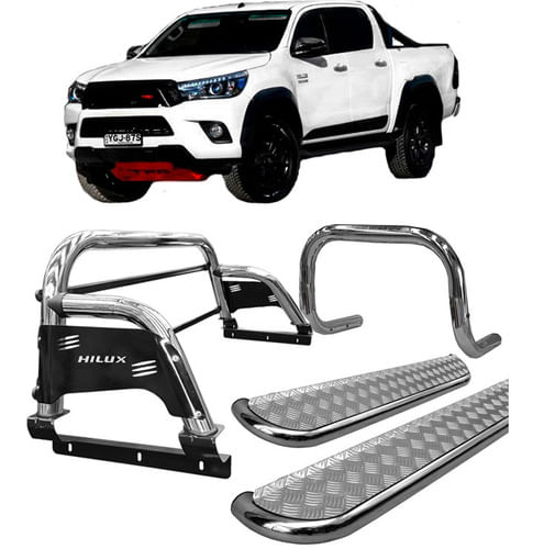 Kit Quebra Mato Estribo Ch Sant Antonio H3 Hilux 16/20 Cromo
