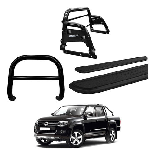 Kit Quebra Mato Estribo Chapa Santo Ant H2 Amarok Cd