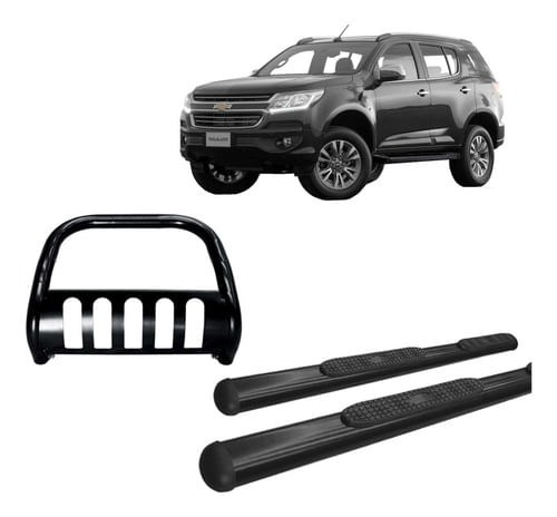 Kit Quebra Mato C/ Protet+estribo Chapa/ Trailblazer Preto