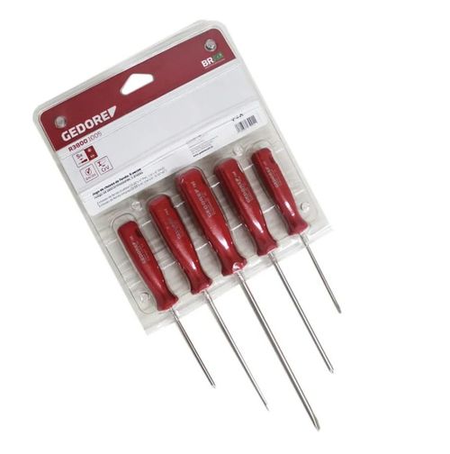 Jogo de Chave de Fenda e Philips R38001005 Profissional Vermelha com 5 peças Gedore