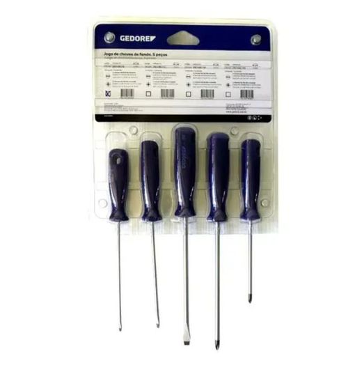Jogo de Chave de Fenda e Philips 150-160s Azul com 5 peças Gedore