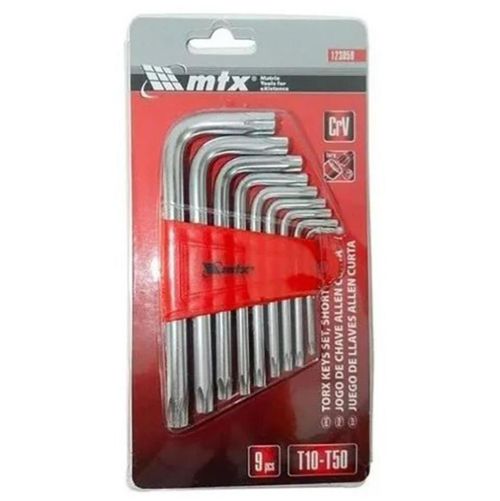Jogo de Chave Torx Curta T10 a T50 com 9 peças MTX