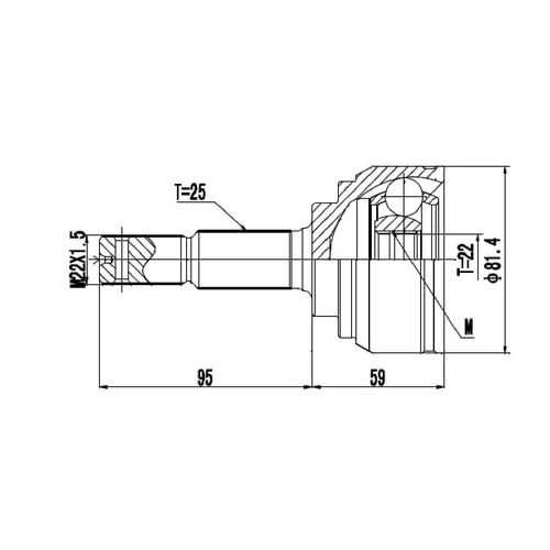 Homocinetica Fixa Nissan March/versa 1.6 16v 10/... (ext.25 Dentes/int. 22 Dentes)