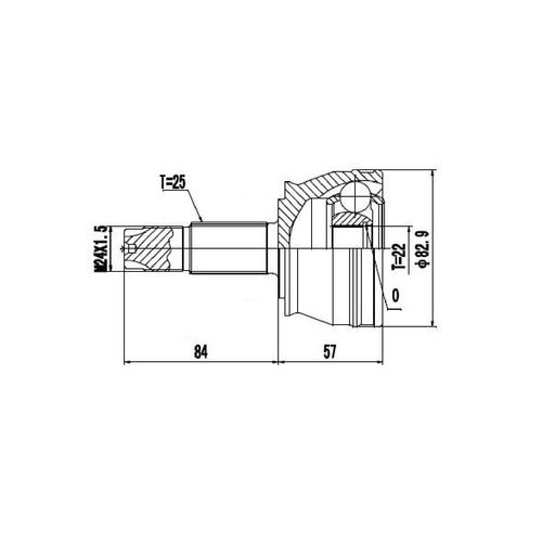 Homocinetica Fixa Marea/brava 1.6 16v S/abs (ext.25 Dentes / Int.22 Dentes)