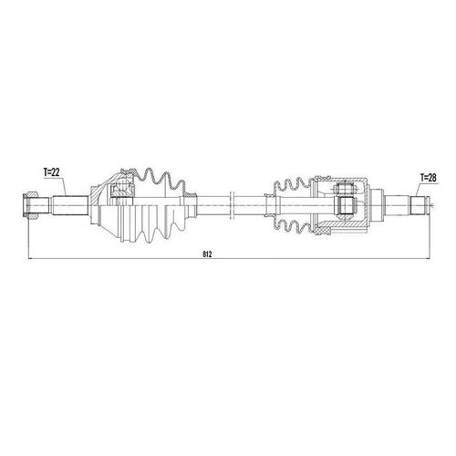 Homocinetica Completa Vw Up/up Cross 1.0 12v 2014/...