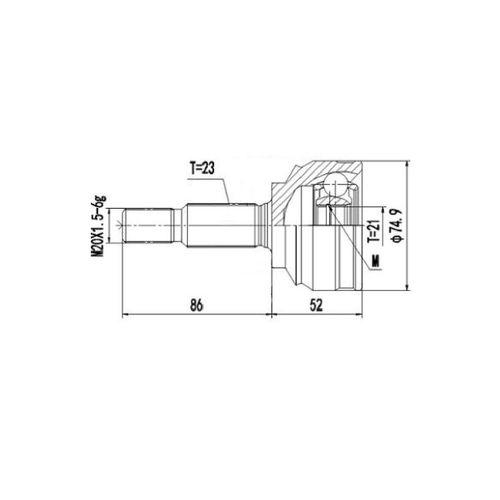 Homocinetica Fixa Renault Logan/sandero 1.0 12v 2018/...