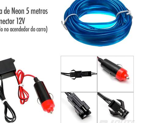 Fita Led Neon 5 Metros Azul Painel