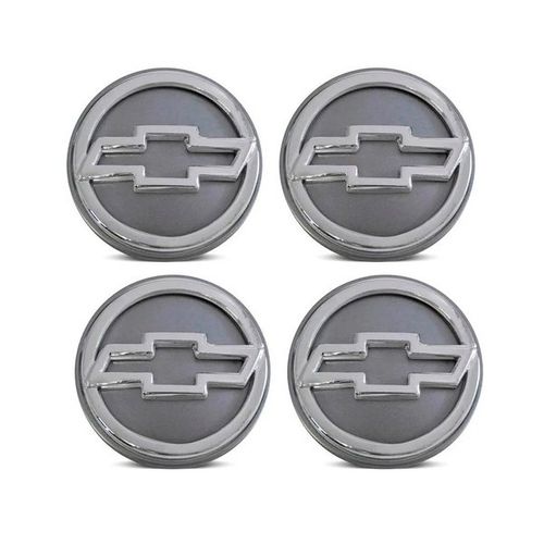 Calota Centro Roda Gm - 51mm (prata Com Logo Cromada) **jogo 4 Peças**