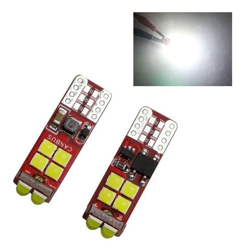 Par Lâmpada Pingo T10 12 Leds Cree Canbus Canceller 12v/24v