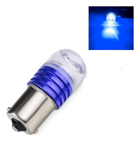 Par Lâmpada De Led 3 Leds 2 Polos 1157 Azul Lanterna Freio