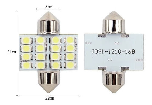 Lâmpada Luz De Led Torpedo Cob 16 Leds Smd Teto Placa