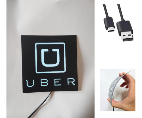 Placa De Led Com Entrada Usb Para Motorista De Aplicativo