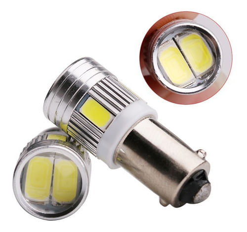 Par Lâmpada Luz Led Automotiva Led Base 69 Ba9s 6 Leds
