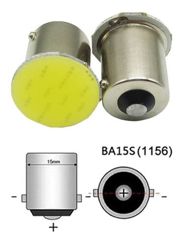 Par Lâmpada De Luz Led 1 Polo 1156 Cob Ré Lanterna Carro