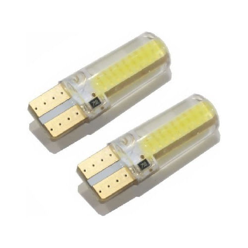 Par Lâmpada Pingo T10 Led Cob Amarelo Lanterna Farolete Mala