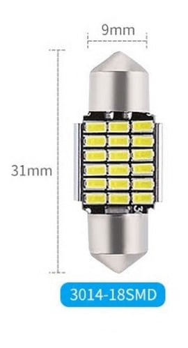 Lâmpada Led Cob Torpedo Led Cree Canbus Canceller Teto Placa