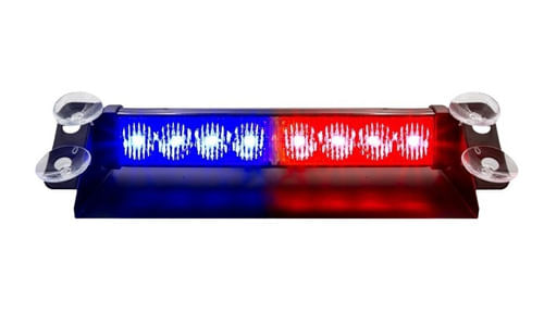 Luz Led Giroflex Para Parabrisa Azul E Vermelho 12v