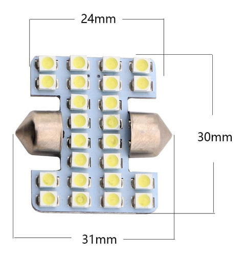Lâmpada Luz De Led Torpedo Cob 24 Leds Smd Teto Placa