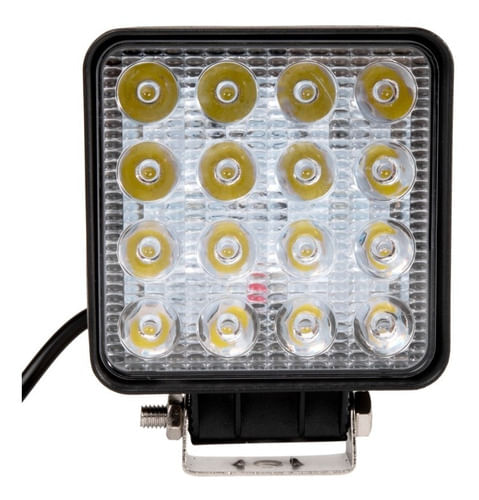 Farol De Milha 16 Leds Off Road Caminhão Jeep Quadrado 48w