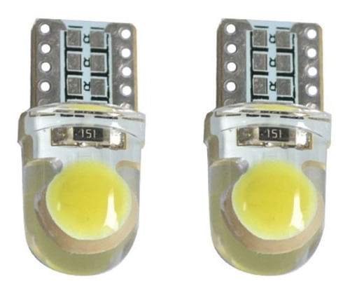 Par Lâmpada Led Silicone Pingo T10 6 Chips Placa Teto Mala