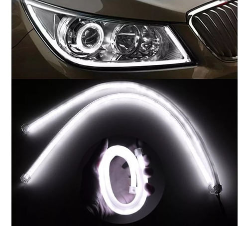 Mangueira Neon Fita De Led Farol 12v Branca Vermelha 120cm