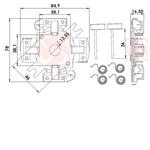 Porta Escovas Motor de Partida Bosch Antigo (Boschinho) 101