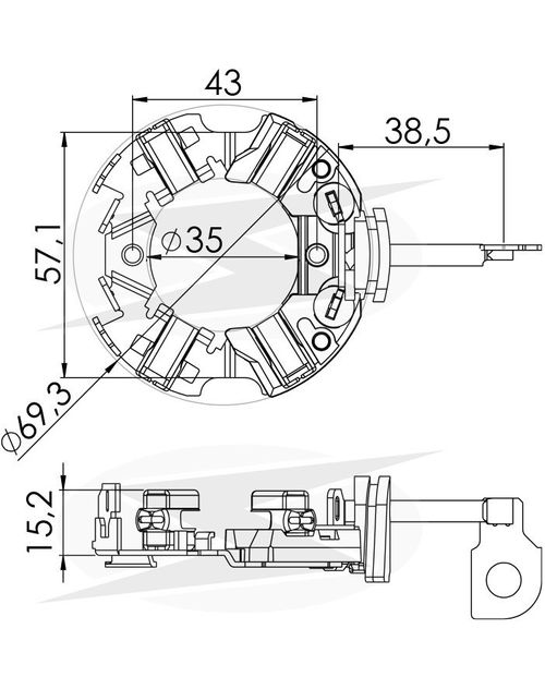 Porta Escovas Motor de Partida Bosch com Redução 1.317/4