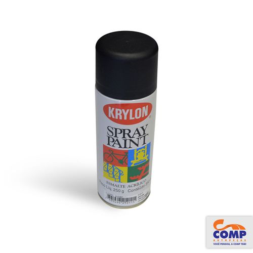 Spray Esmalte Acrilico Preto Fosco 350 ml Krylon 21211