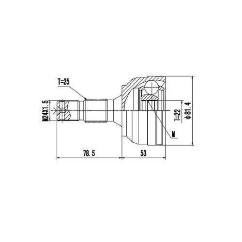 Homocinetica Fixa Citroen Zx / Peugeot 405 1.4/1.6/1.9   87/92 Partner 1.6/1.8 08/... 206 1.6 05/..