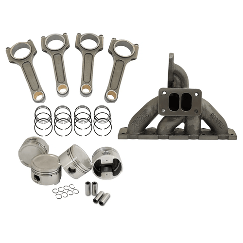 Kit Forjado Pistão /Anéis /Pinos /Travas /Bielas - 99-06 + Coletor Escape Turbo Pulsativo Para Cima / VW/Audi 1.8-20V Transversais (AGU/AUM)