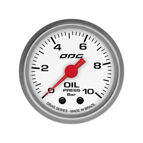 Manômetro de óleo ODG  linha Drag 52mm 10 bar - GRÁTIS:  Suporte de instrumento 52mm giratório 360°
