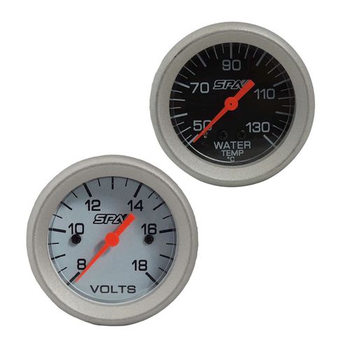 Voltímetro 8-18V - 52 MM + TERMÔMETRO DE TEMPERATURA DE ÁGUA 50-130C - 52 MM - SPA TURBO